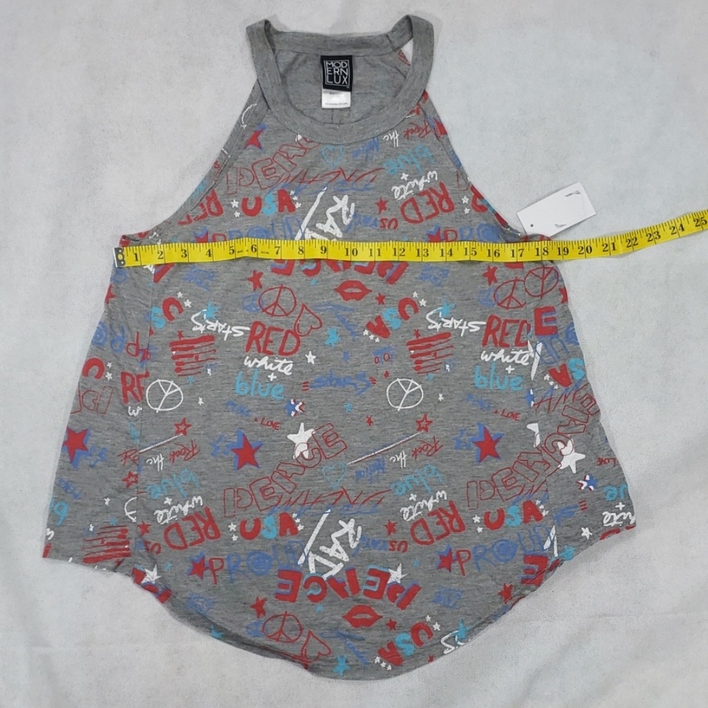 NWT Lux Women's American Pattern Graphic Tank Top - Picture 5 of 8